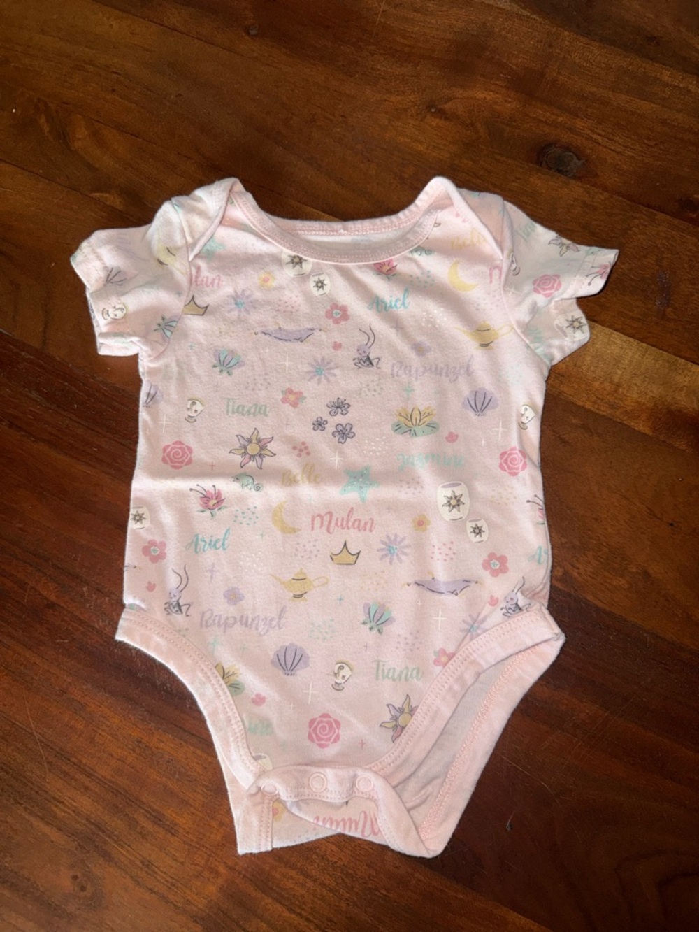 Disney Pink Floral Princess‎ Graphic One-Piece Bodysuit